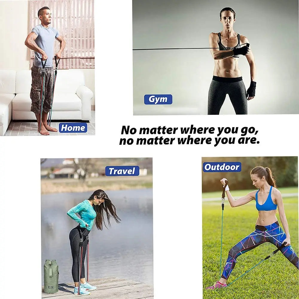 11PC Resistance Bands Set for Home Gym Fitness & Strength Training