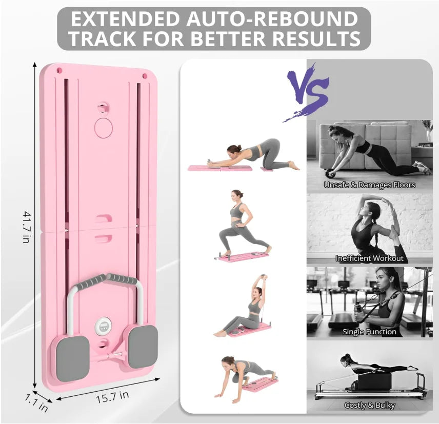 Pilates Reformer Board: 5-in-1 Foldable Home Gym for Core Strength
