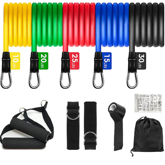 11PC Resistance Bands Set for Home Gym Fitness & Strength Training